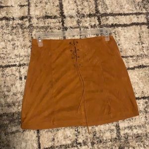 Brown Suede Forever 21 Mini Skirt
